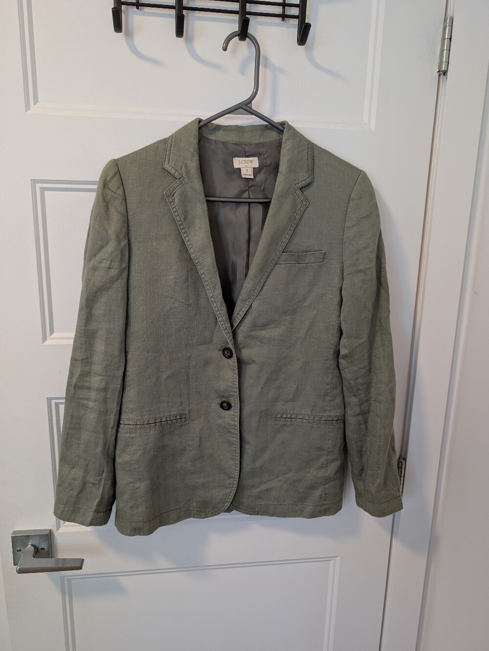 J. Crew/Olive Green Linen Blazer Sz 4
